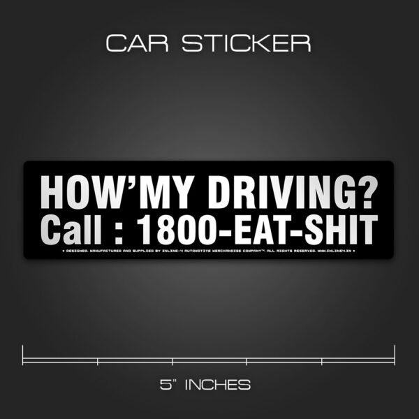 How'my Driving? Call 1800 Sticker for Cars