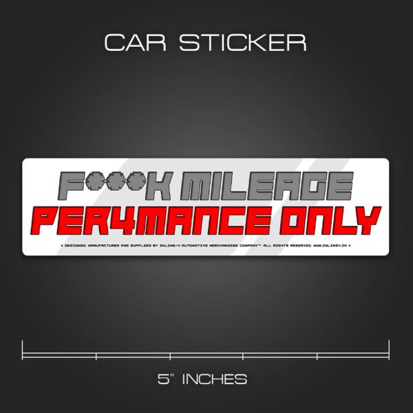 Mileage Performance Sticker for Cars