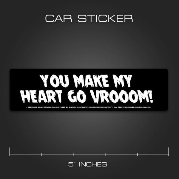 You Make My Heart Go Vroom Sticker for Cars