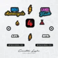 Inline-4 Candida Louis Sticker Set 1.0 close-up, showing the India on a Motorcycle wordmark, Candi Loves Blue wordmark, and #PassionAlive tags